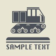 Crawler transport icon or sign