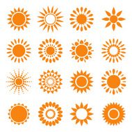 Set of sun symbols