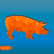 Triangular Stamp Orange Pig