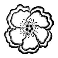 decorative silhouette hibiscus N3