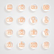 button shadows camera icons set