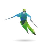 Skier abstract isolated on a white backgrounds vector illustration N5