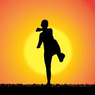 Vector silhouette of woman N492