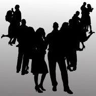 Vector Silhouette Of People N813