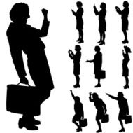 Vector silhouette of businesswoman N164