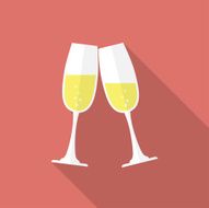 Glasses of champagne Flat style icon