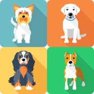 set dogs icon flat design N2