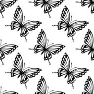 Seamless pattern of flying butterflies