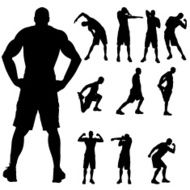 Vector silhouette of a man N1019