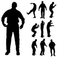 Vector silhouette of old people N204