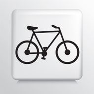 Square White Icon With Silhouette Bike N2