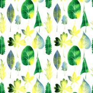 seamless vector watercolor pattern with leaves N2