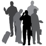 Vector silhouette of businesman N14
