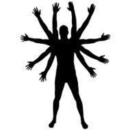 Vector silhouette of a man N1020