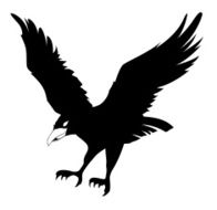 crow silhouette on white background