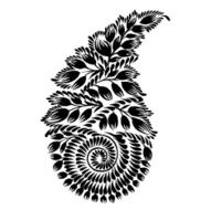 decorative silhouette of a floral paisley N9