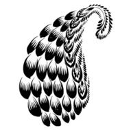 decorative silhouette of a floral paisley N10