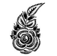 decorative silhouette of a floral paisley N11