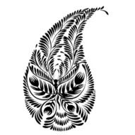 decorative silhouette of a floral paisley N12