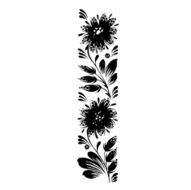 decorative silhouette of floral decoration N2