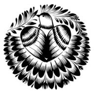 decorative silhouette of beautiful pigeon