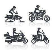 Set of icons - motorcycle lifestyle