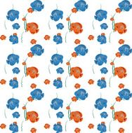 Orange and Blue Fish Seamless Pattern Vector Illustration EPS1