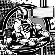 Kart Racing grayscale