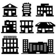 Vector set of various buildings