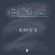 Hand drawn kittens on a blackboard