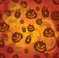 Spooky orange pumpkin seamless pattern