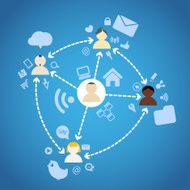 Diferrent nations of people network connections