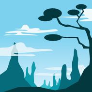 mountain and tree scene