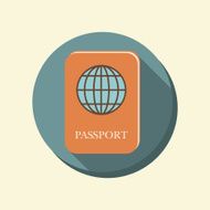 flat circle web icon international passport