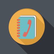 flat icon with a shadow phone address book