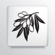 Square Icon With Olive Branch N10