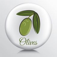 Round Icon With Olive Branch N8