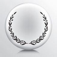 Round Icon With Olive Branches Wreath N5
