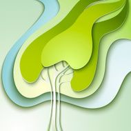 Abstract paper spring tree