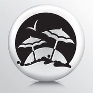 Round Icon With Beach Holiday Destination