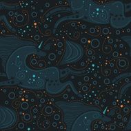 Pattern unicorns galloping in the night sky