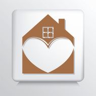 Square Architecture Real Estate Icon House With Heart N2