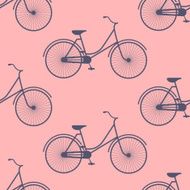 Vintage bicycle silhouette vector seamless background