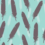 Retro style seamless pattern with feathers N2