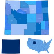 Wyoming state &amp; counties map