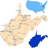 West Virginia road map