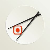 Sushi Restaurant Icon California Rolls And Chopsticks N4