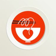 Sushi Restaurant Icon Ramen Noodles Bowl With Chopsticks And Heart N2