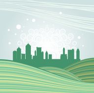 Hills and green city