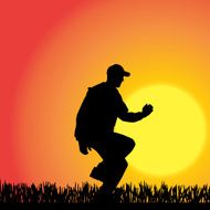 Vector silhouette of a man N1023